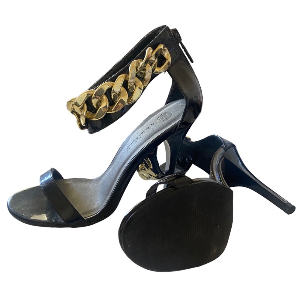Michael Antonio | NWOT Black heels with faux gold chain size 7